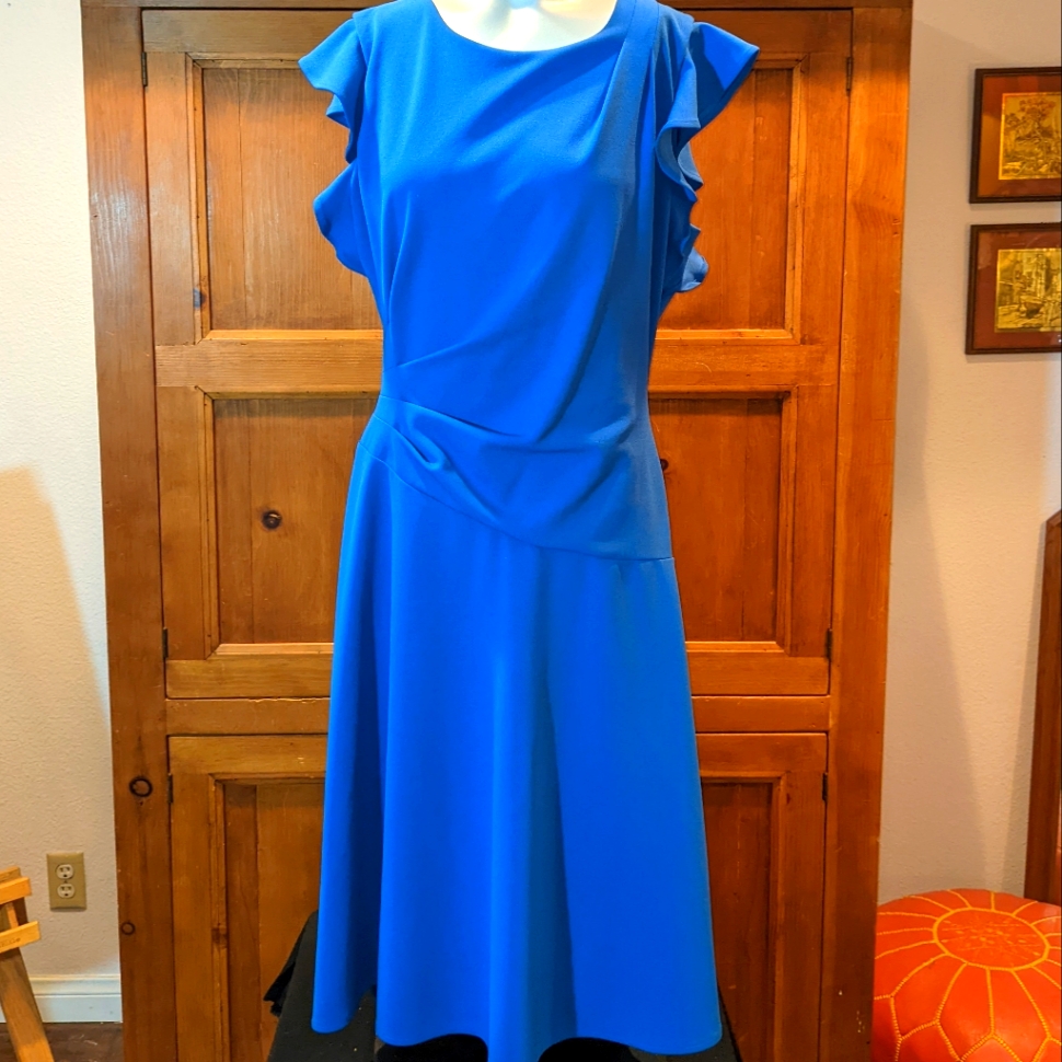 Maggy London Midi Dress Sky Blue Size 8